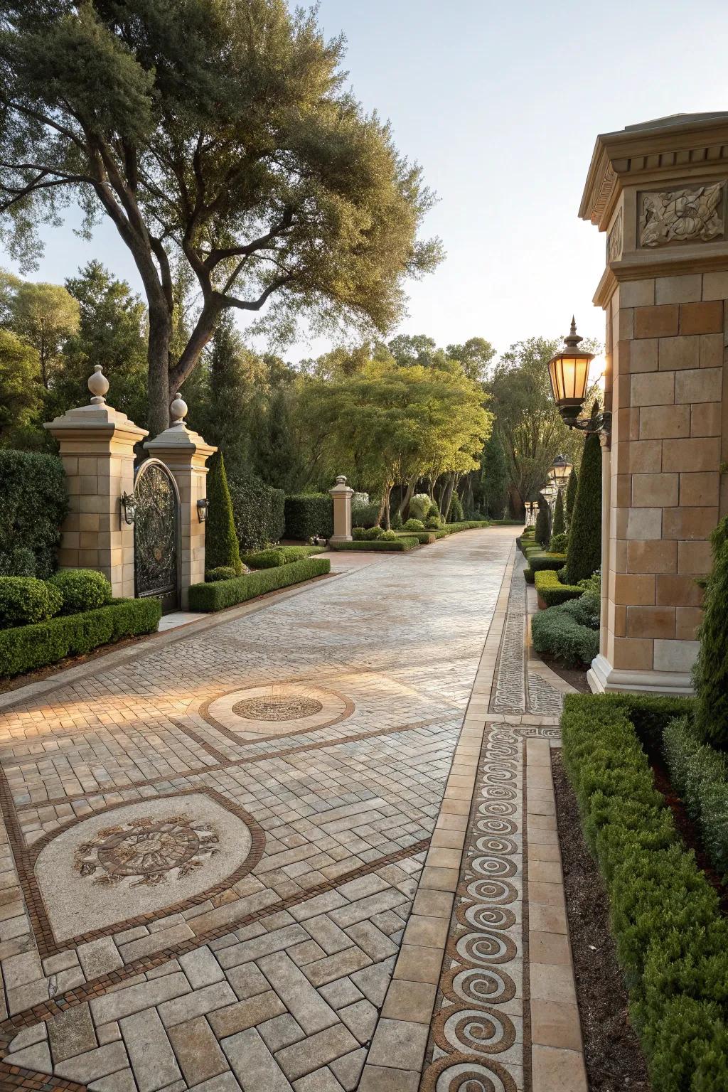 Natural stones add timeless beauty to any driveway.