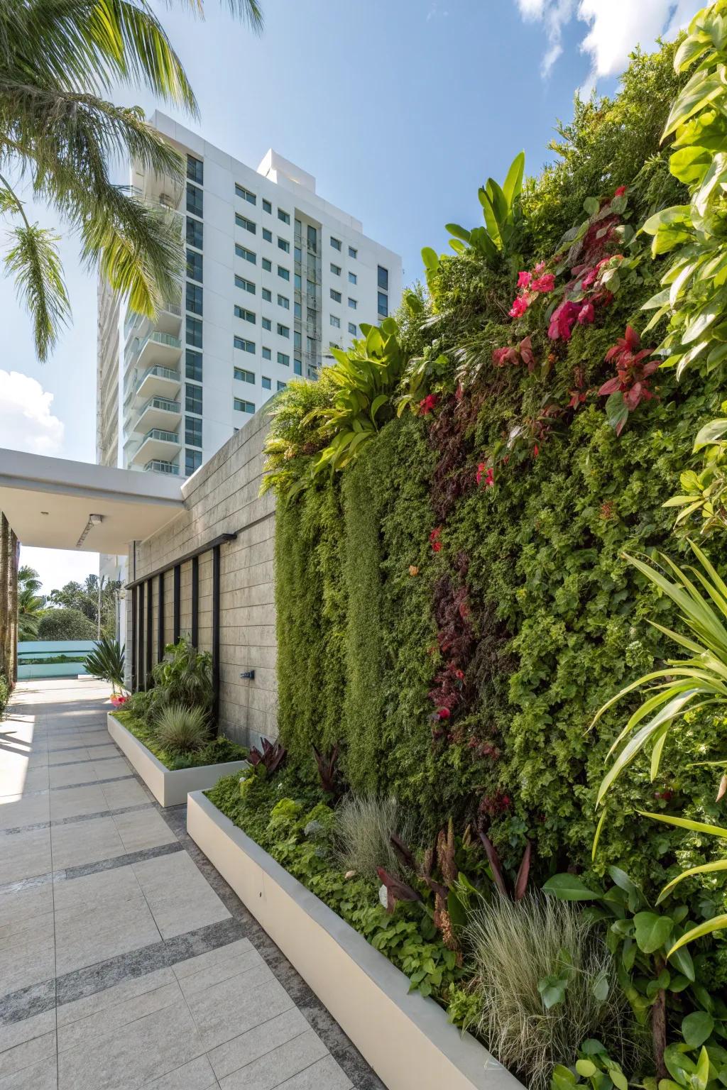 Vertical gardens transform walls into living works of art.
