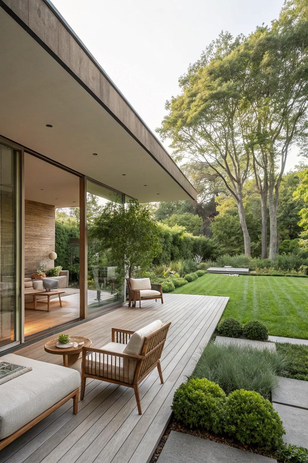Open spaces on the patio create a seamless connection with nature.