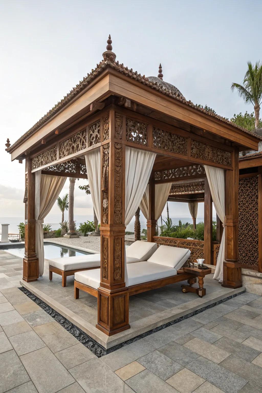 Luxurious finishes that elevate the cabana's elegance.