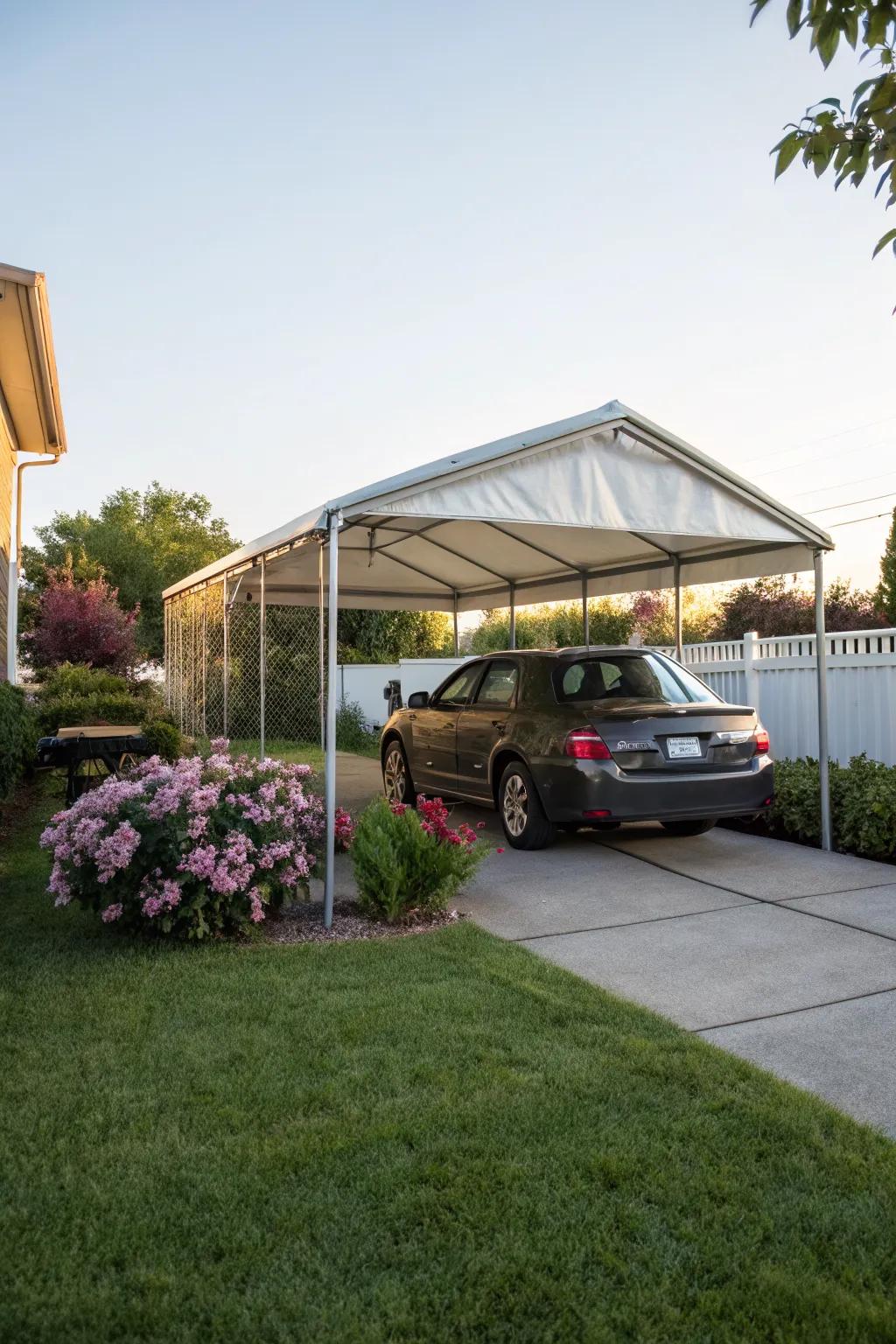 Canopy carports are perfect for temporary needs.