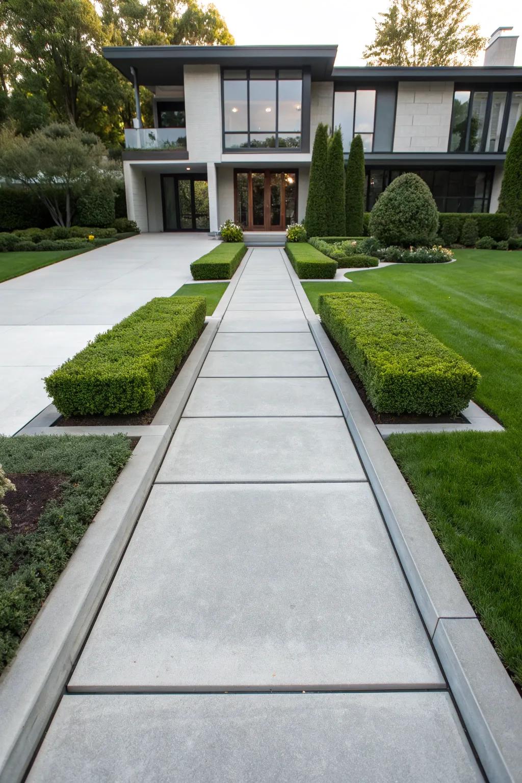 Symmetrical designs bring balance and calm to your front yard.
