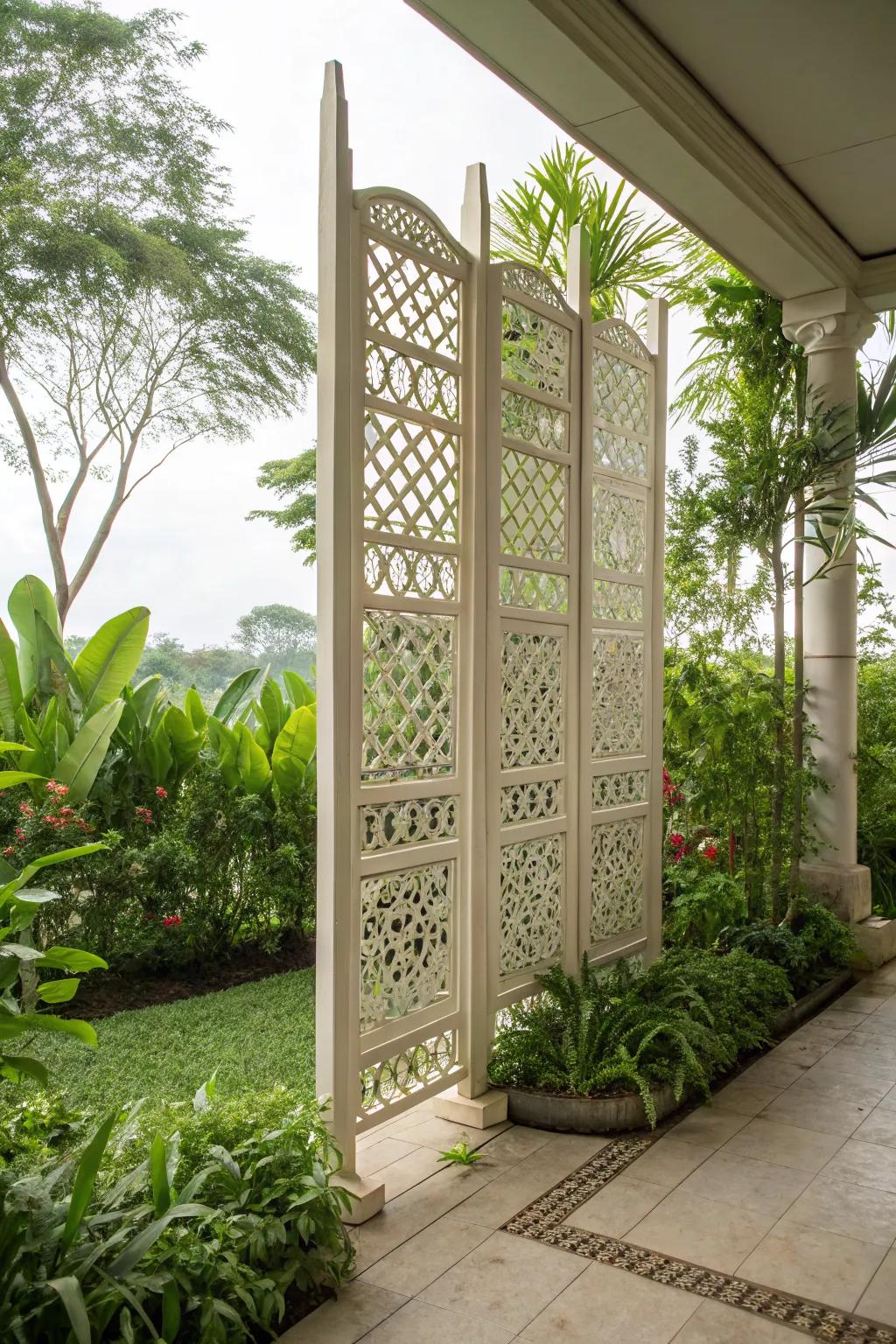 Privacy screens combine security with modern style.
