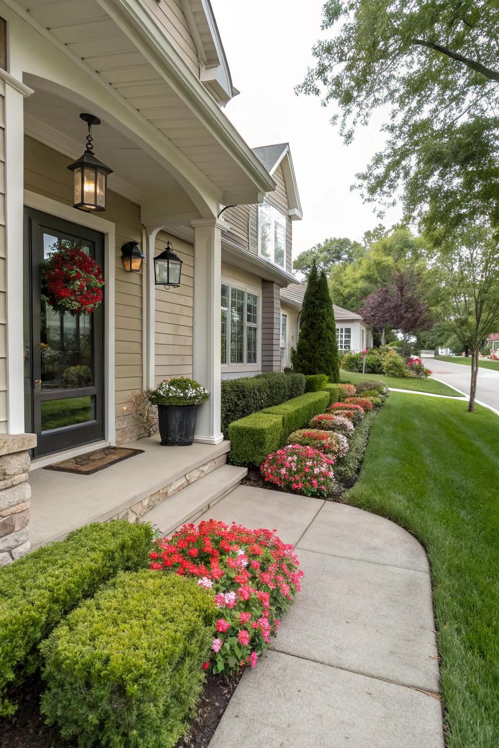 A home with a welcoming entryway that enhances its curb appeal.