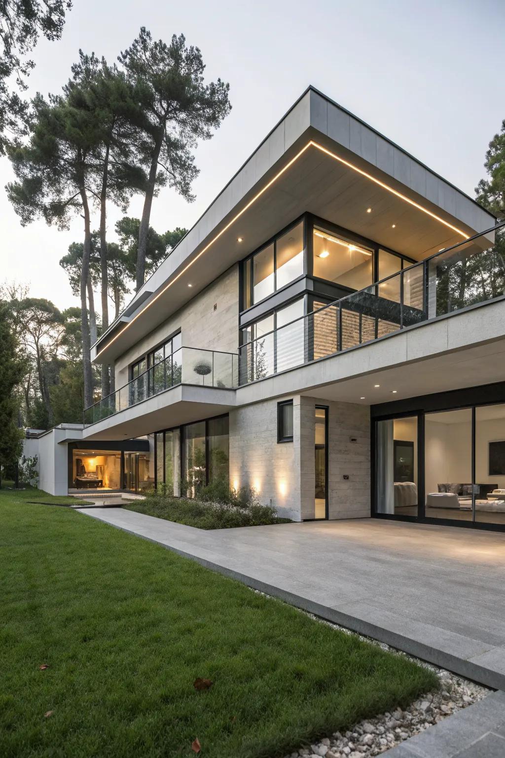 Multi-level structures create a dynamic and intriguing facade.