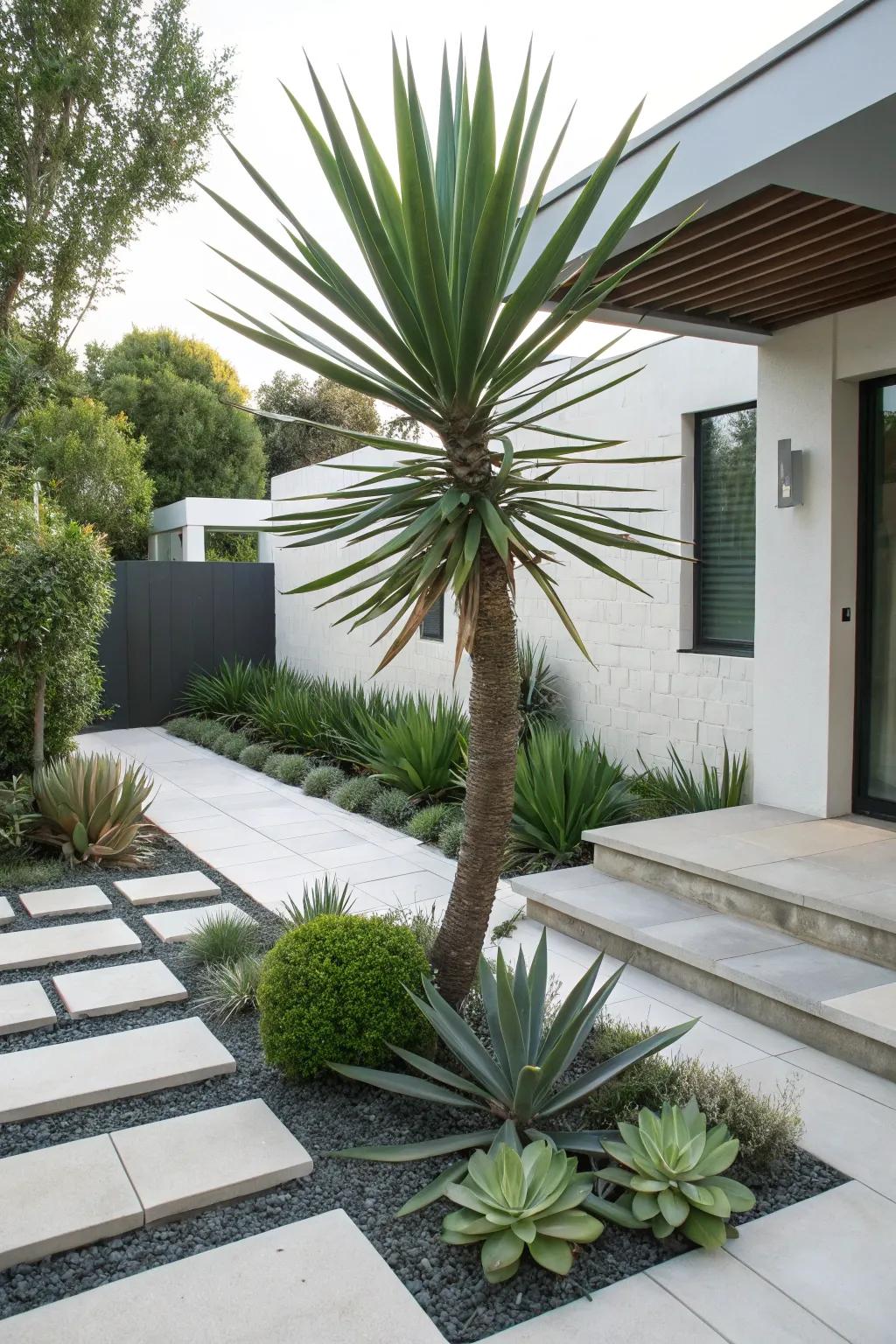 Yucca's sharp silhouettes add architectural interest.