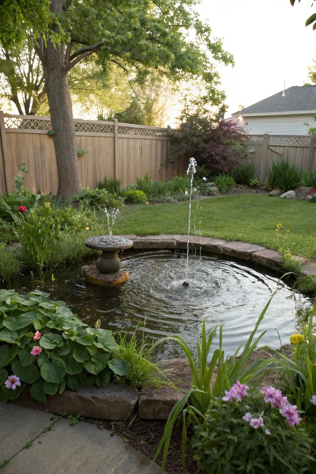 A water feature brings tranquility and elegance to your outdoor space.