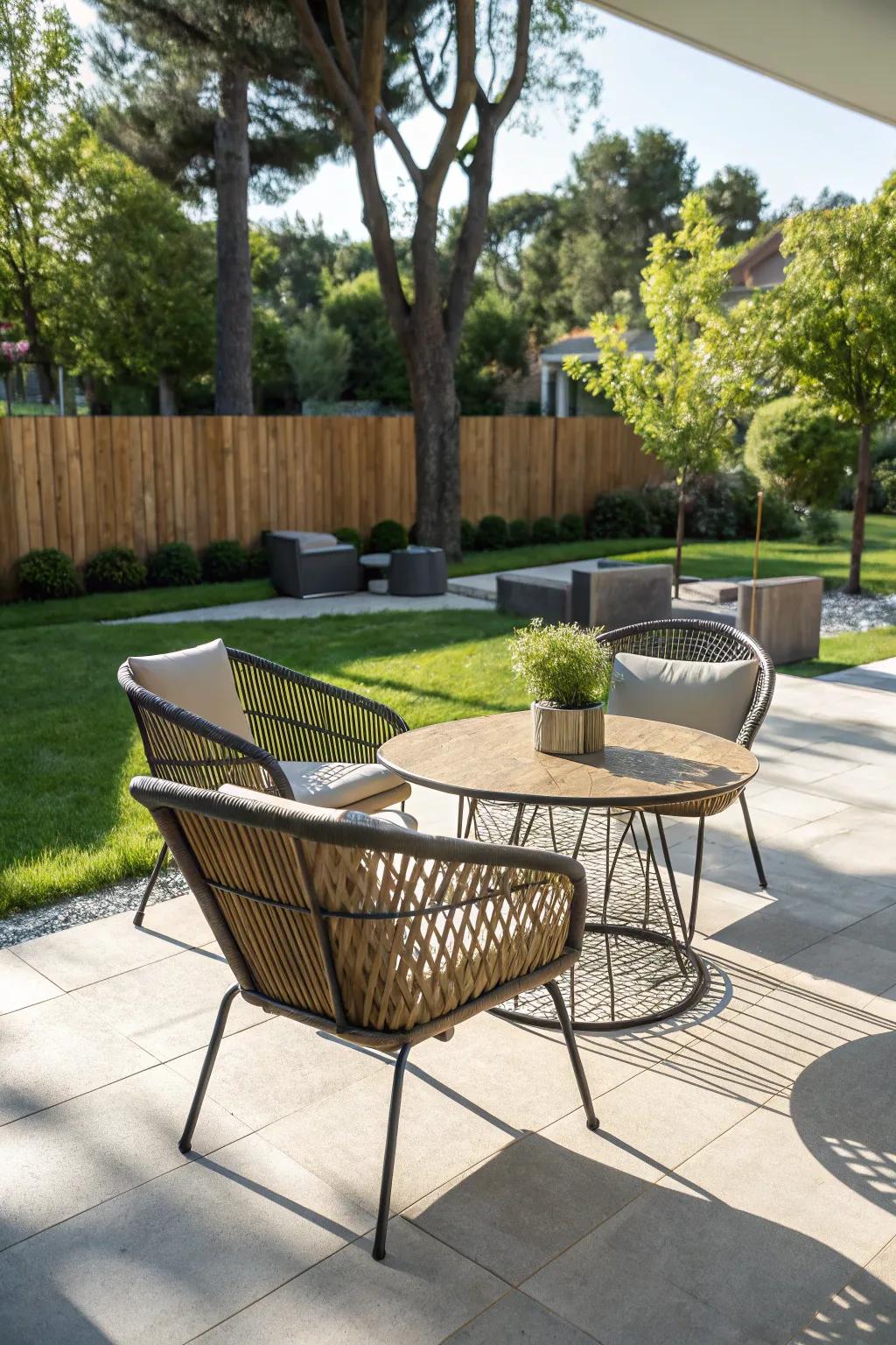 Durable materials make for long-lasting outdoor beauty.