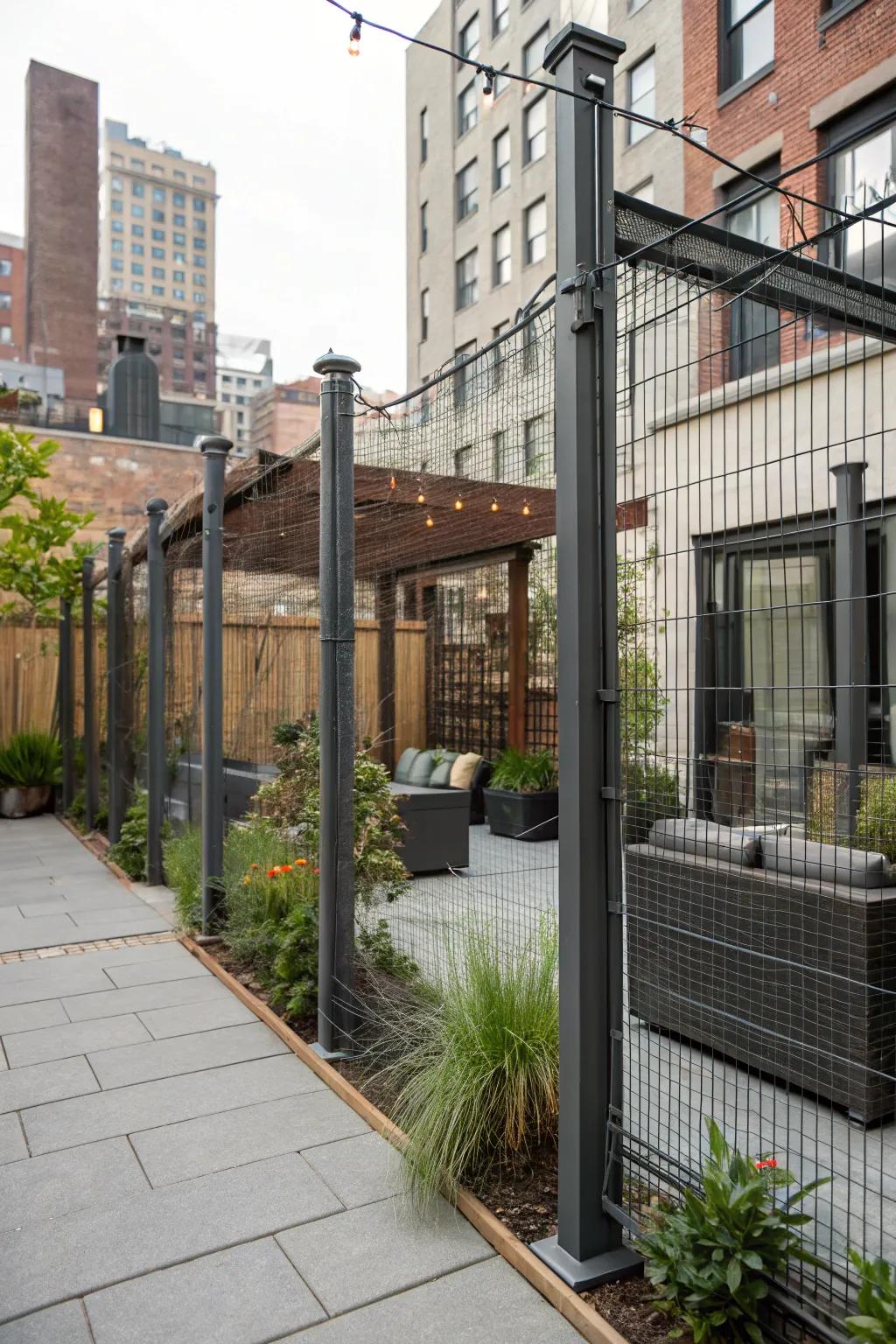 Industrial chic for a modern urban garden.