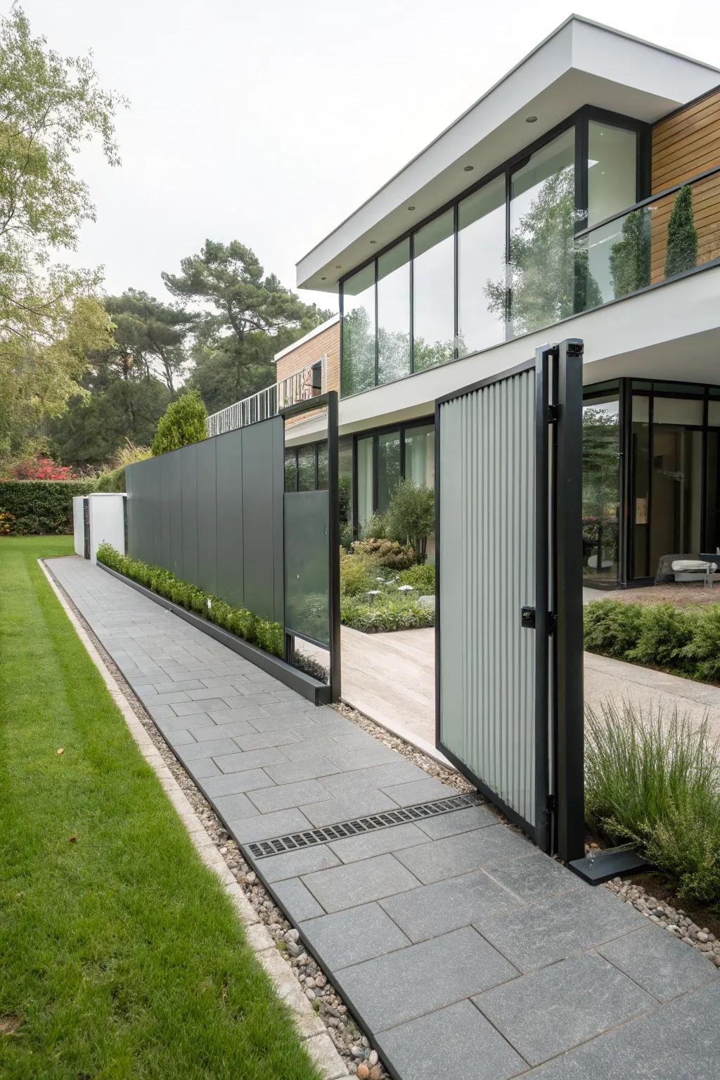 Floating panels for a sophisticated sliding gate.