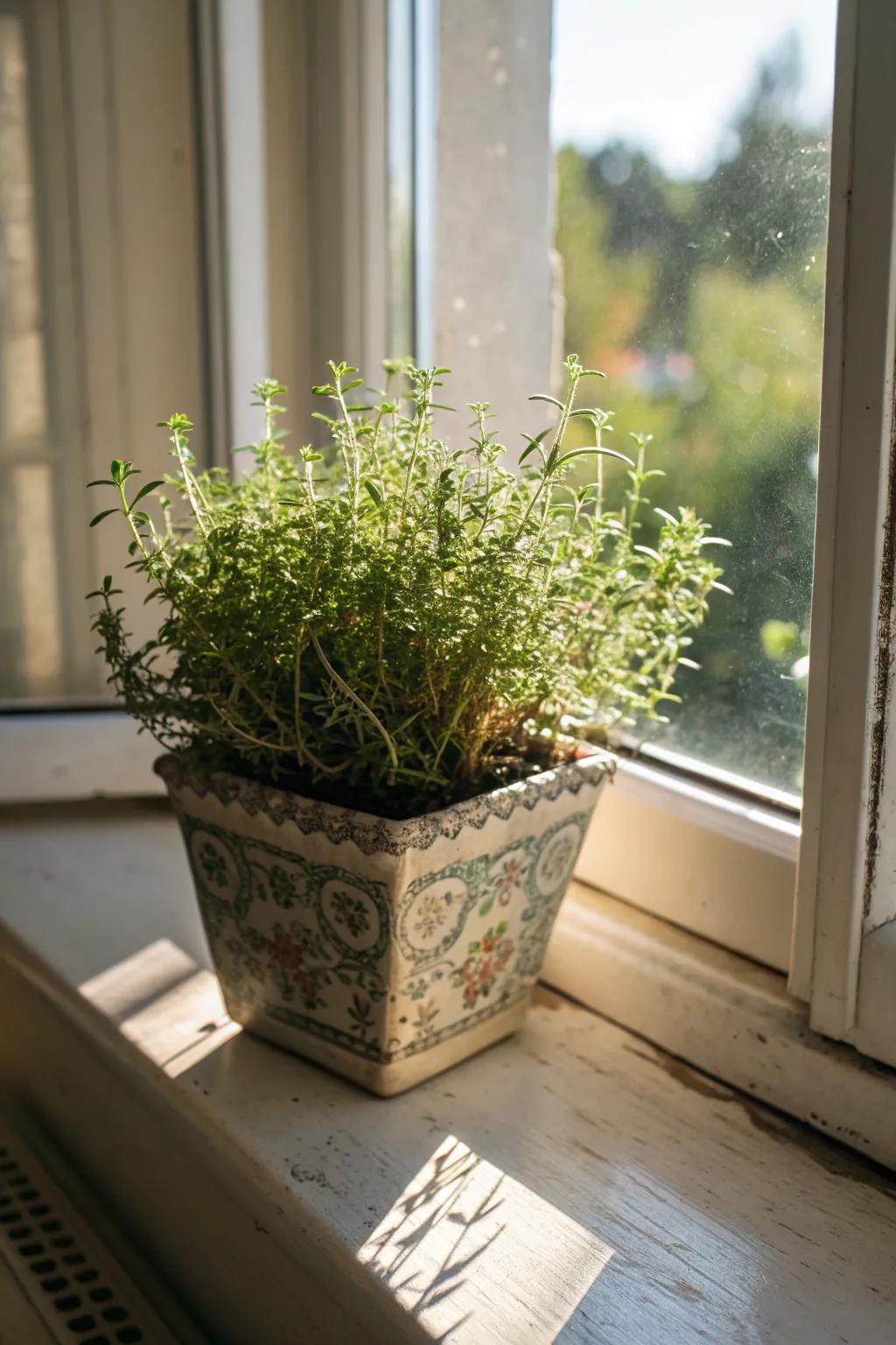 Thyme: Petite but powerful in repelling mosquitoes.