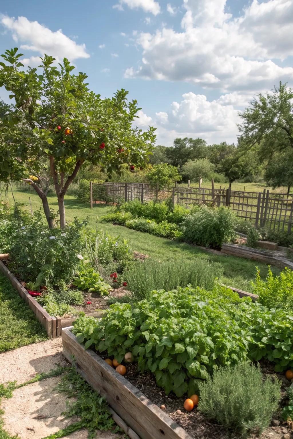 Edible landscaping combines beauty with utility.
