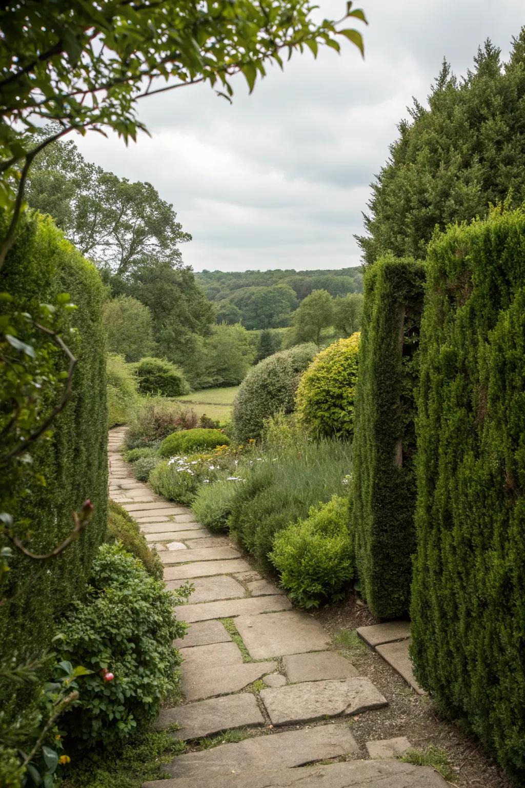 A hidden garden escape offers privacy and tranquility.