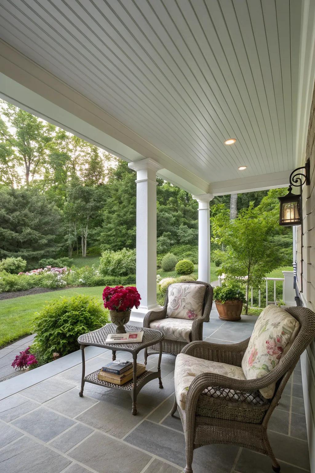 Classic charm with a beadboard ceiling.