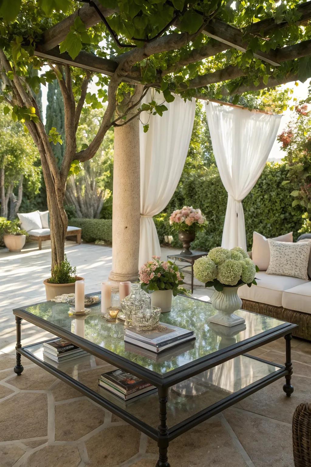 Elegant transparency: A glass top adds sophistication.