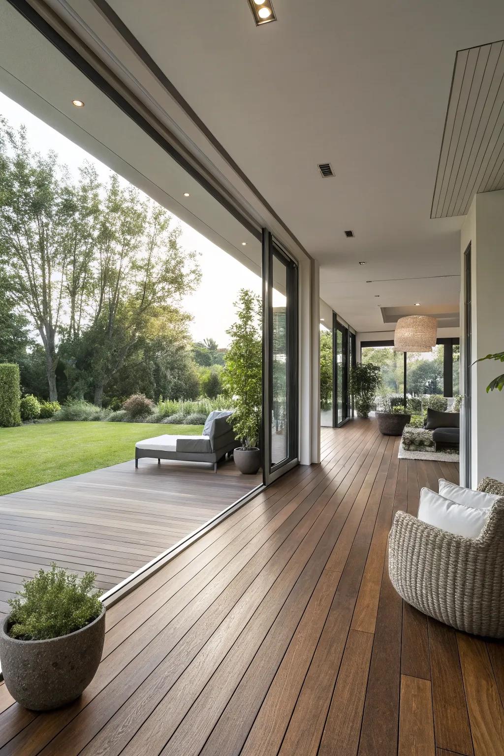 Seamless transitions create a harmonious flow between indoor and outdoor spaces.