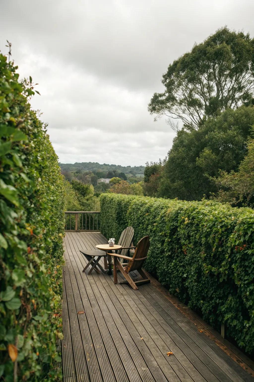 A living fence provides a green and growing privacy solution.