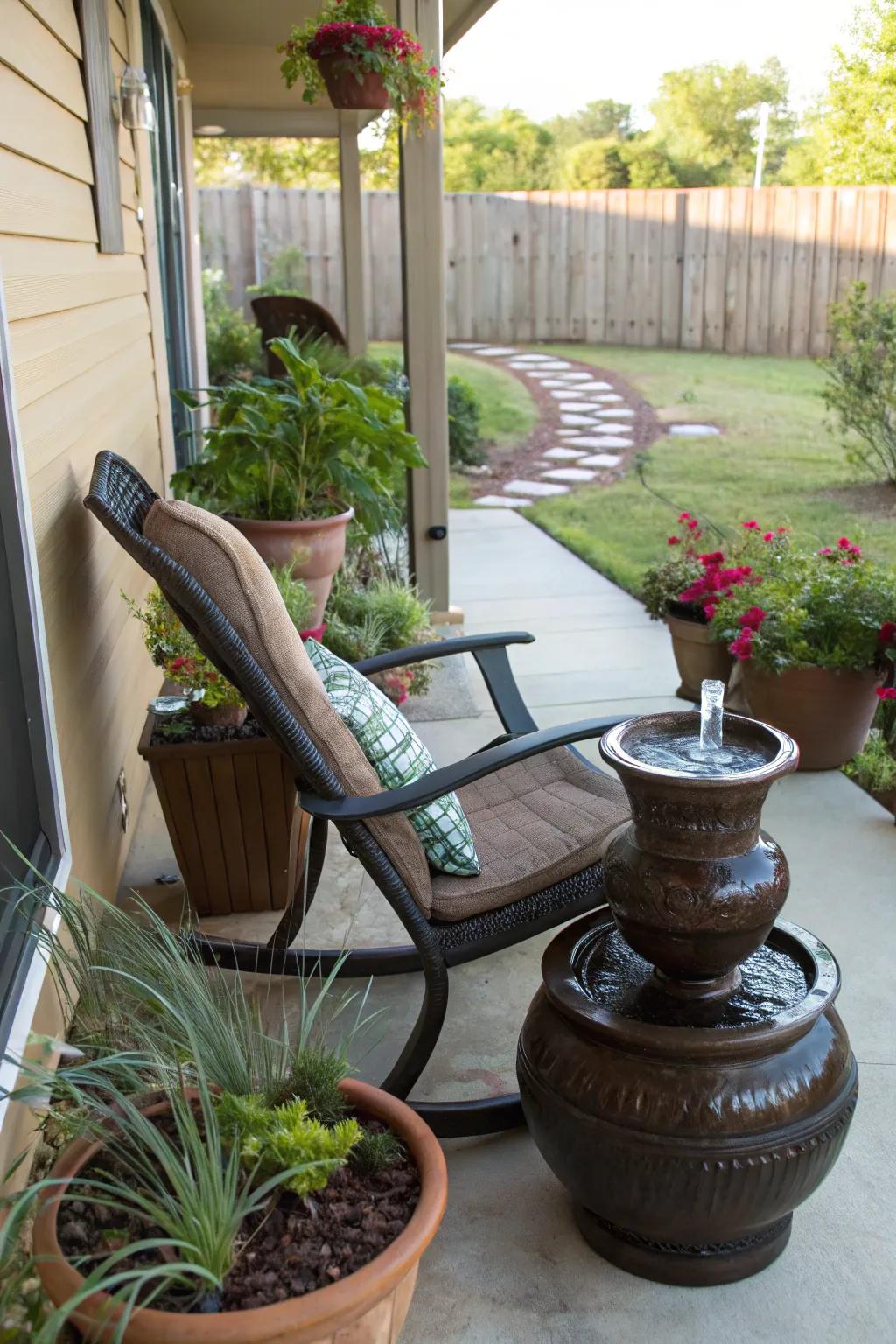 Water features introduce tranquility and elegance.