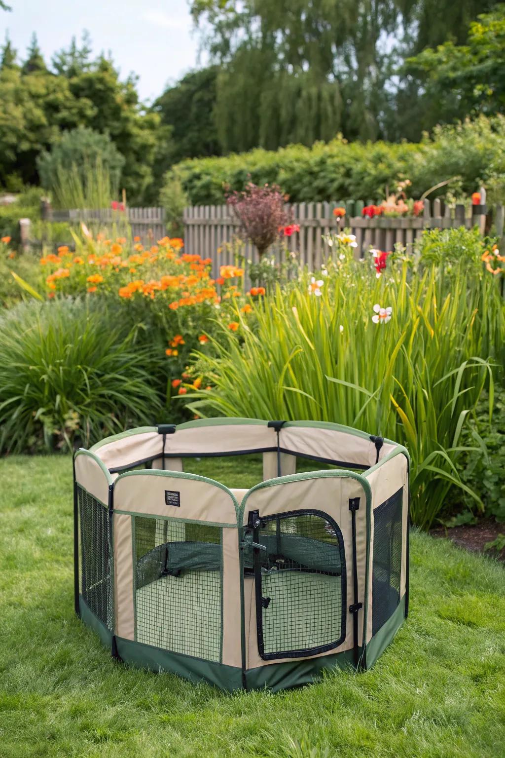 A versatile and convenient portable dog pen.