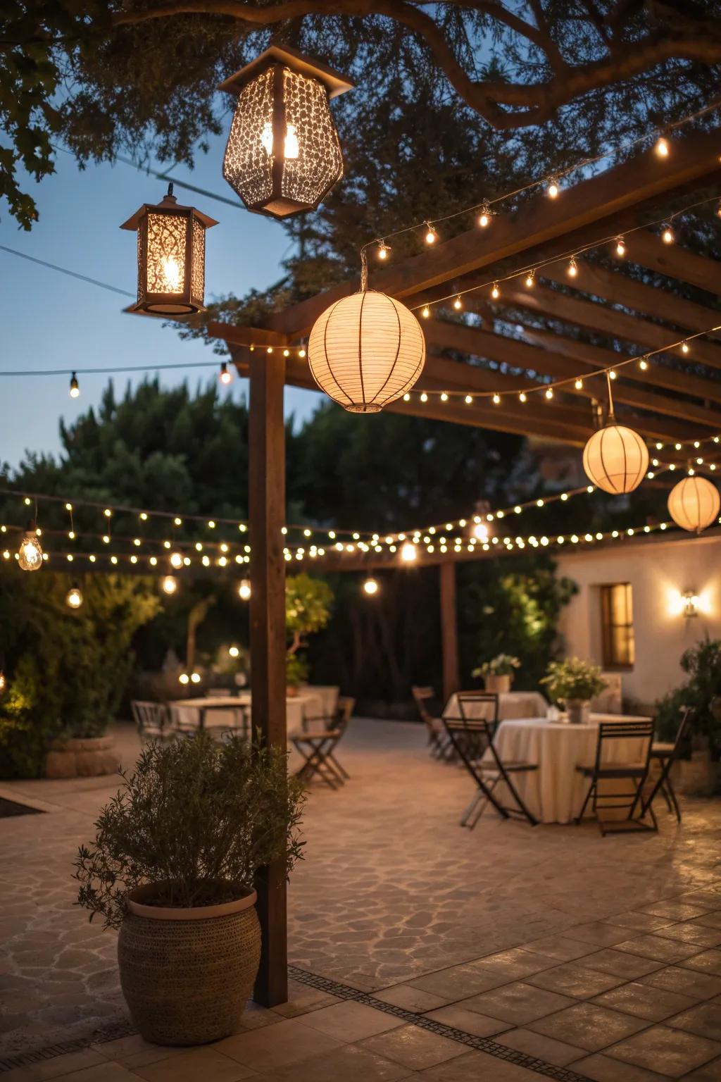 Creative lighting adds charm and extends the enjoyment of your garden into the evening.