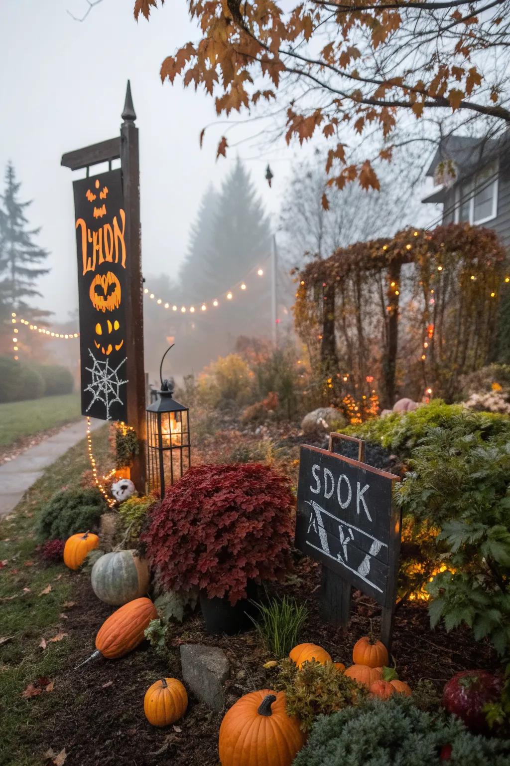Guide your guests with imaginative spooky signage.
