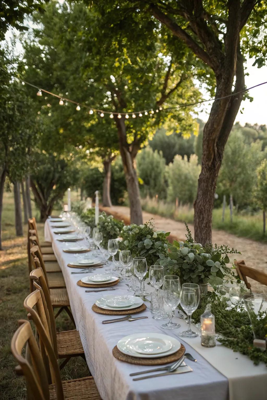 Outdoor dining areas make meals feel special and relaxed.