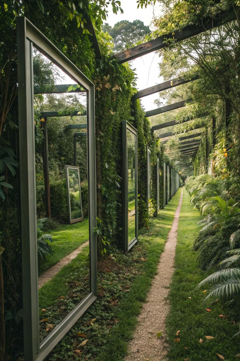 Mirrored pathways invite exploration and wonder.