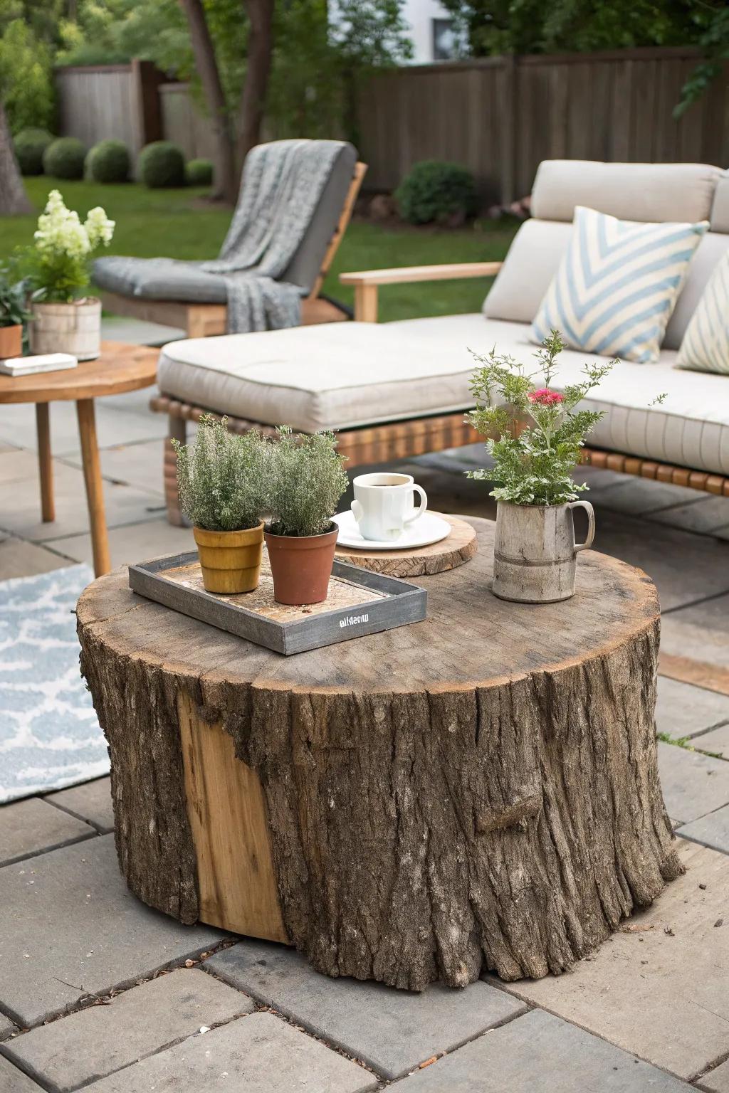 Upcycled pieces add unique character to decor.