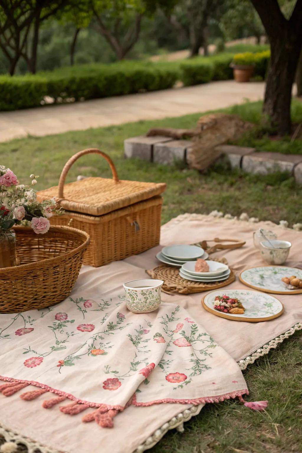 Fabric remnants make unique and charming table linens.