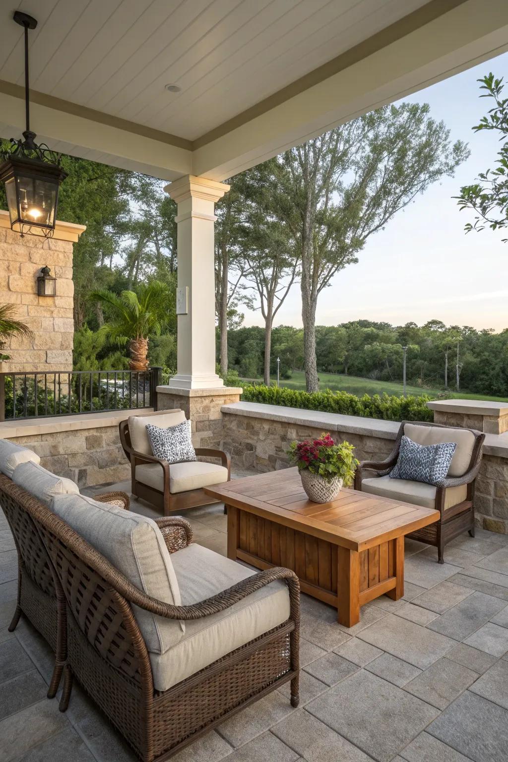 Create a cohesive outdoor space with complementary pony walls.