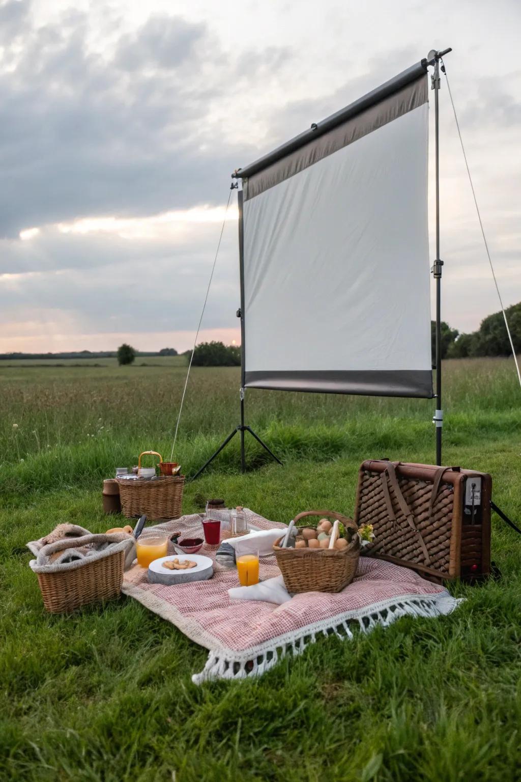 Roll-up screens are ideal for on-the-go movie nights in various outdoor settings.