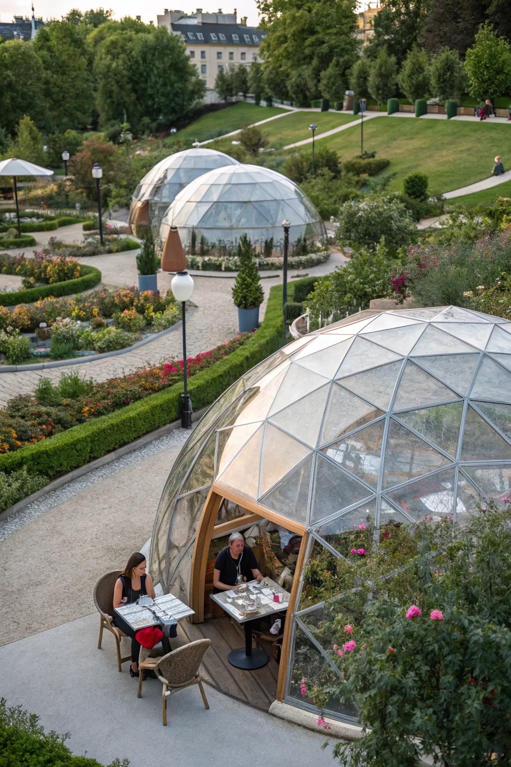 Dome dining creates a unique and private experience.