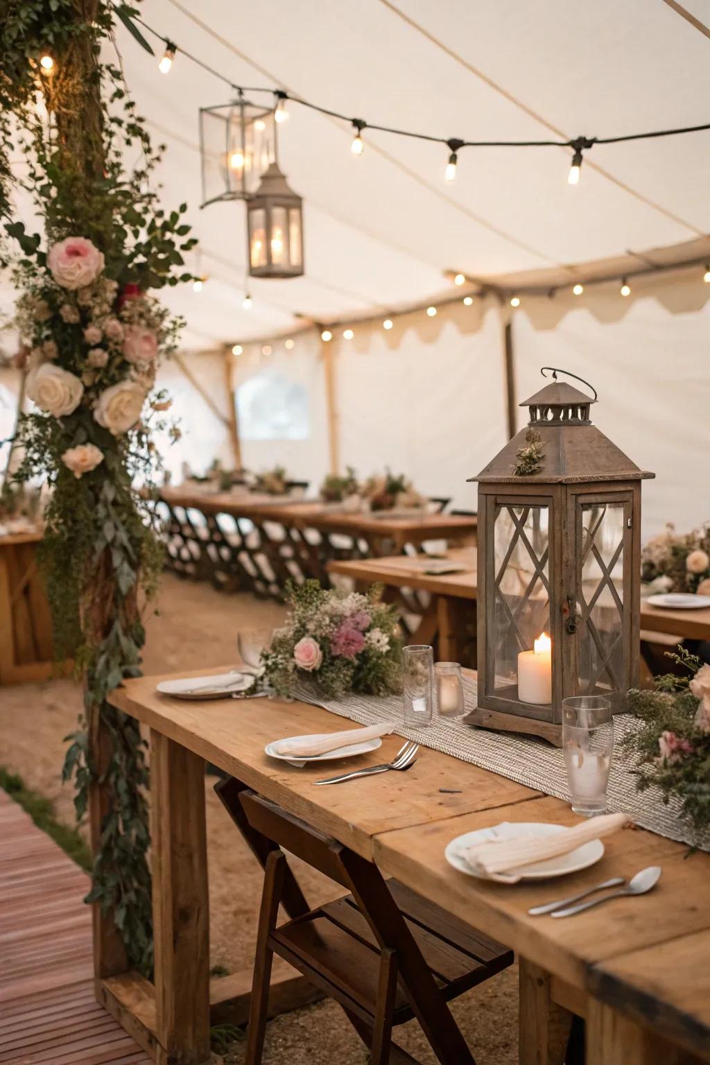 Rustic elements add charming warmth.