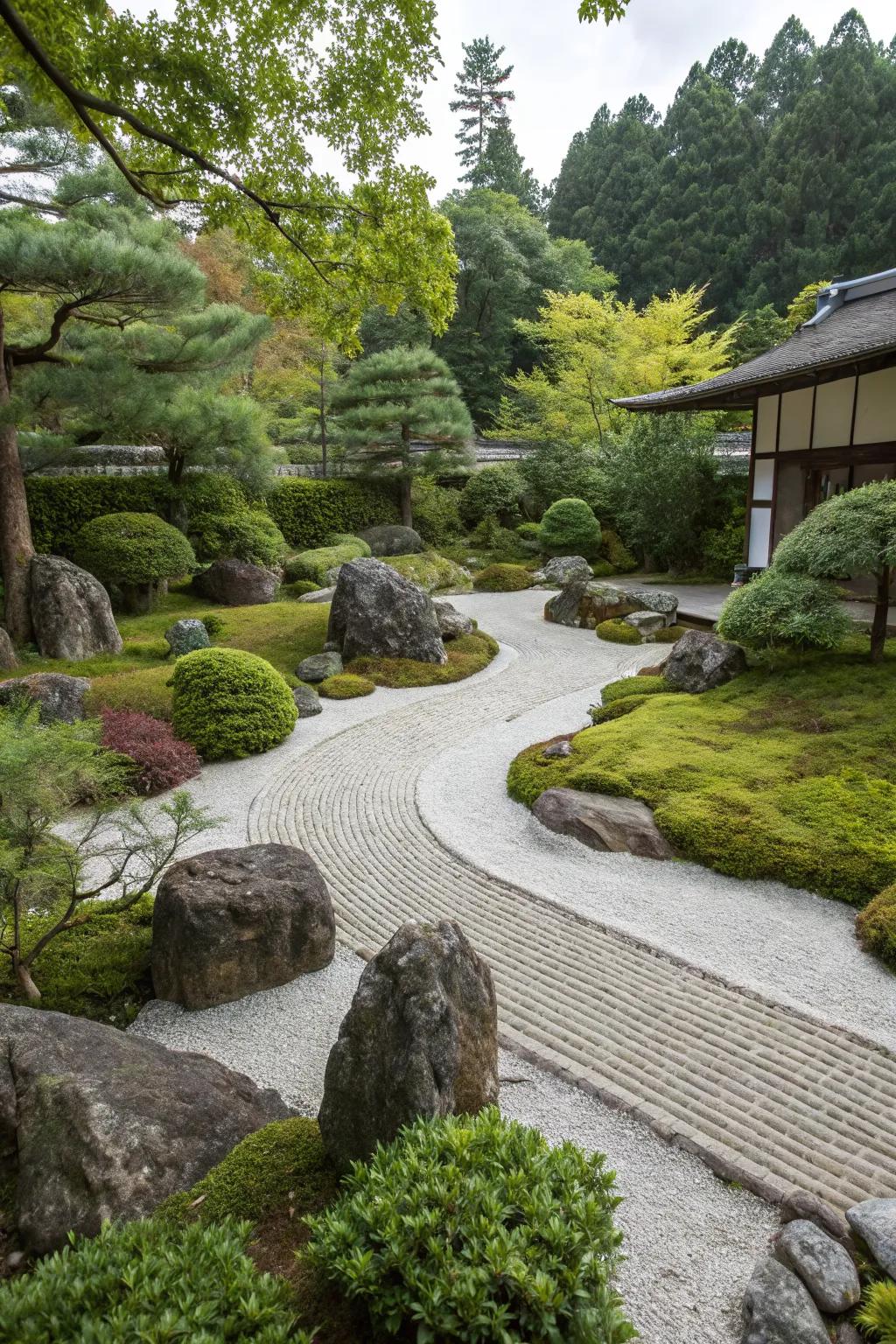 Asymmetry adds character to the zen garden