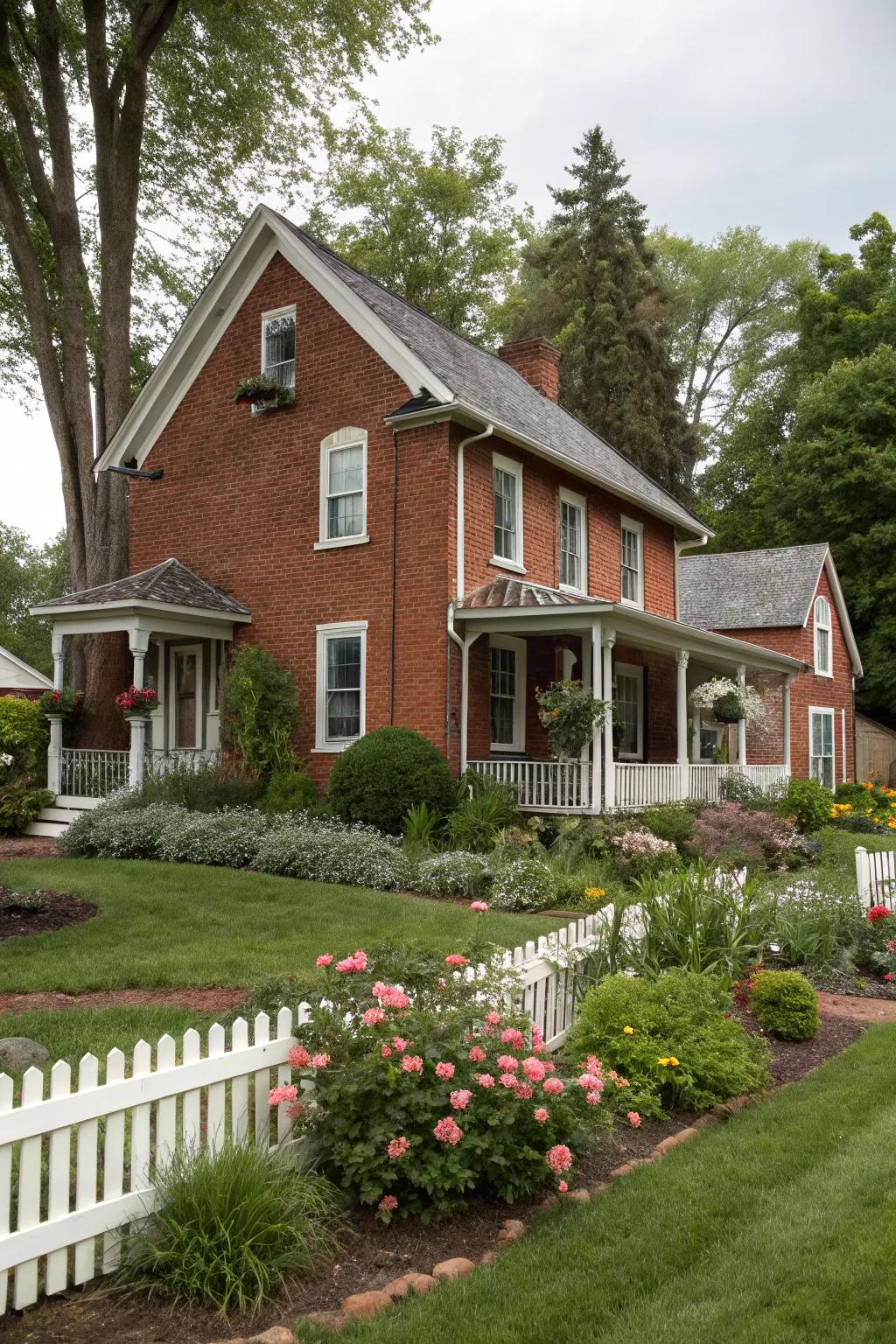 Red painted brick revives classic American charm.