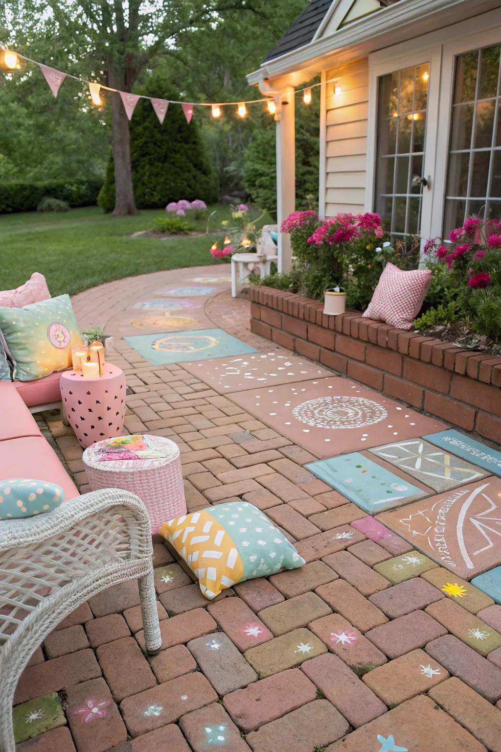 Pastel shades bring a whimsical and dreamy touch to your patio.