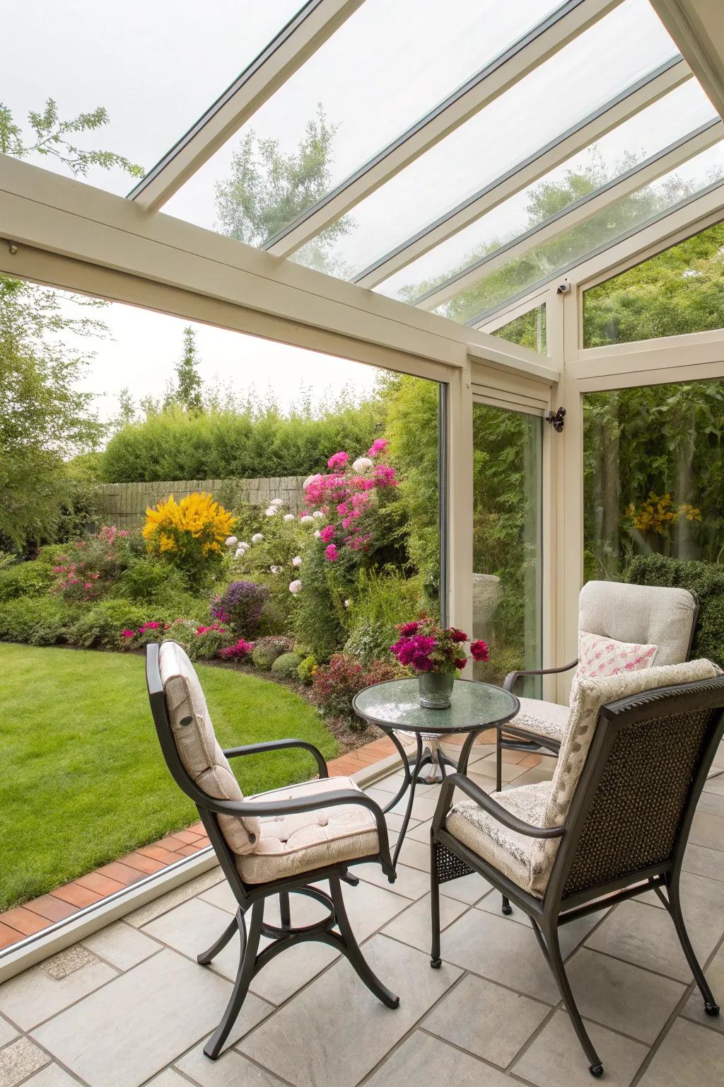 An acrylic room offering clear views and durability.