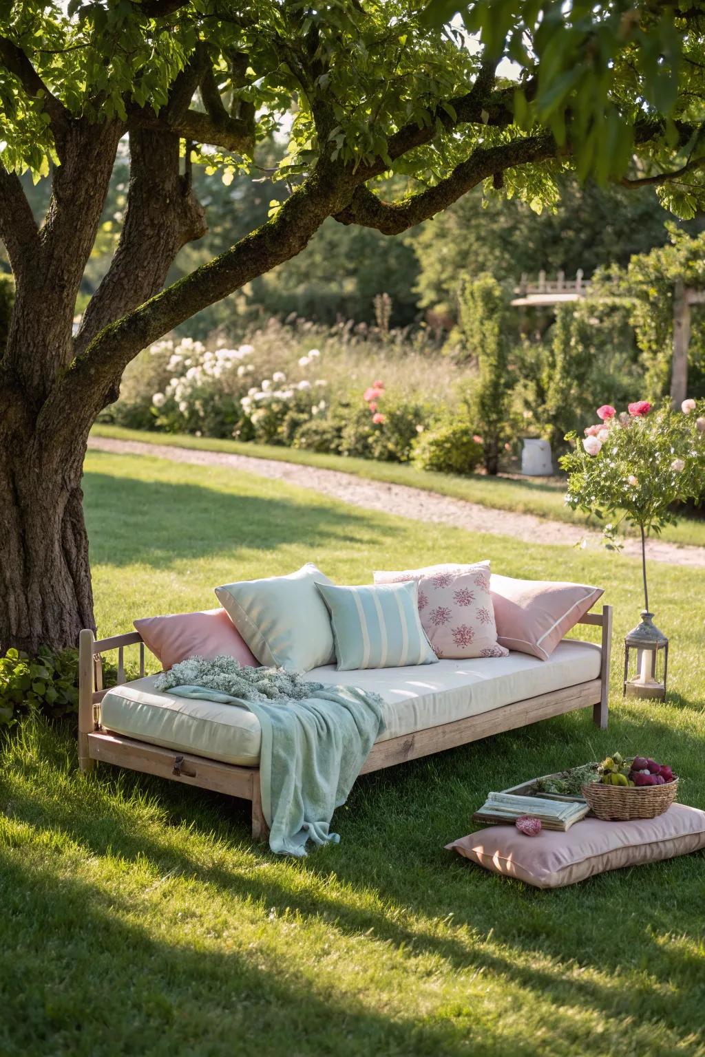 Turn your lawn into a luxurious lounging spot with a daybed.