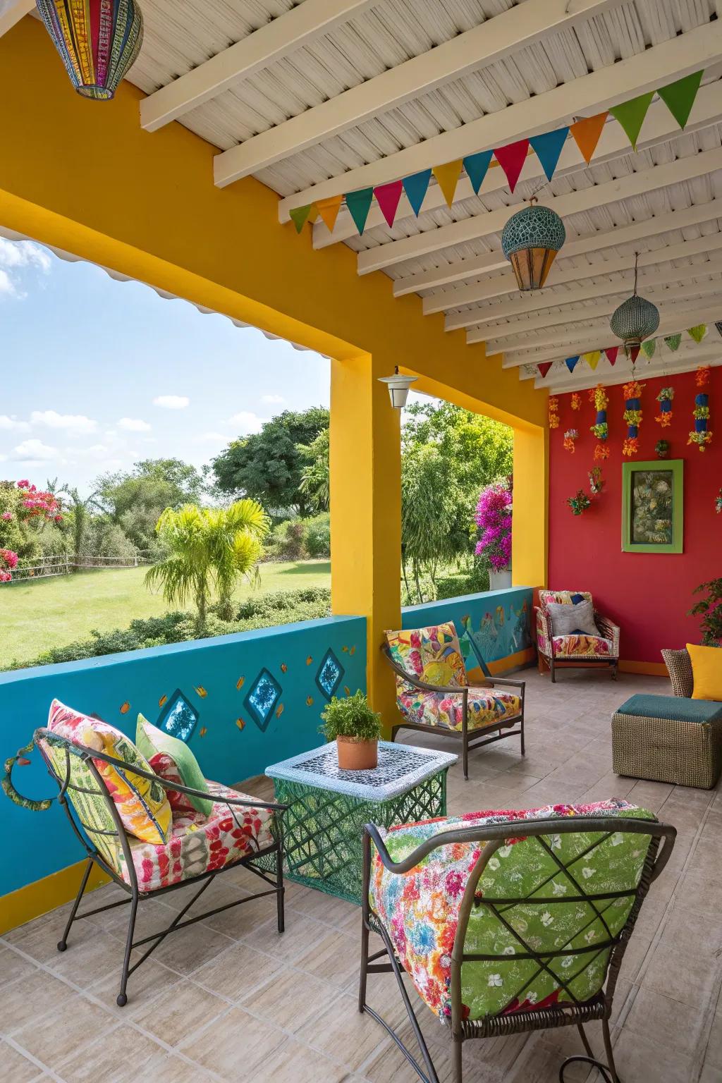 Bold colors can make your half wall a standout feature.