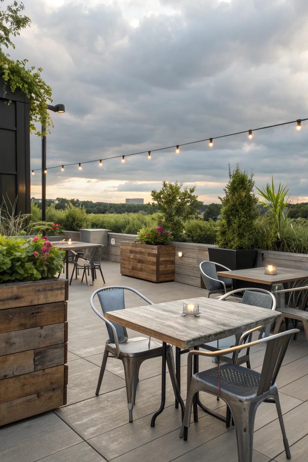 Rustic and modern elements create a distinctive outdoor man cave.