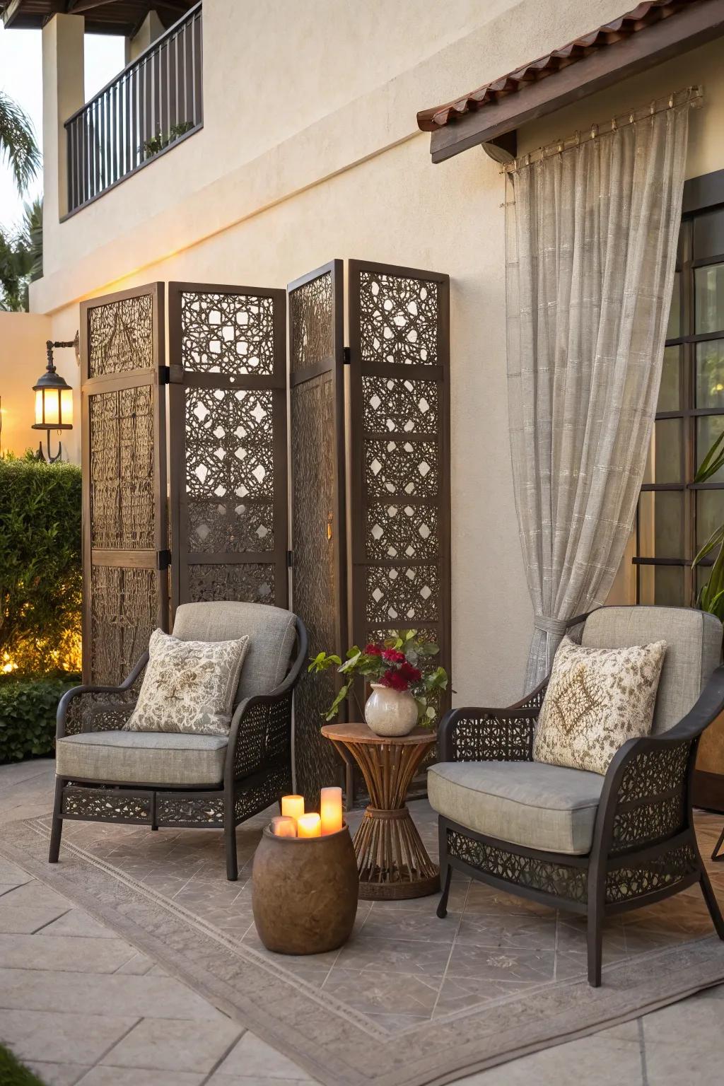 Room dividers provide a quick and chic privacy solution.