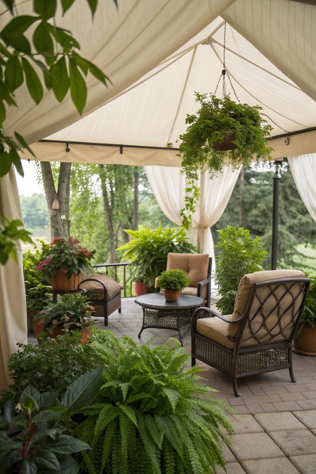 Surround yourself with greenery in a nature-inspired tent.