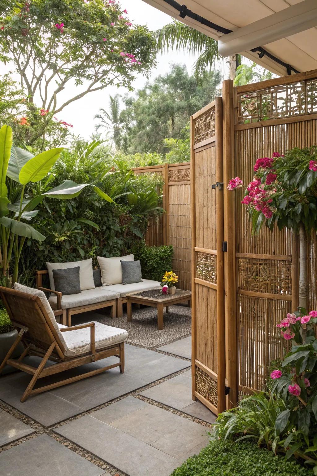 Tropical tranquility: Eco-friendly bamboo screens