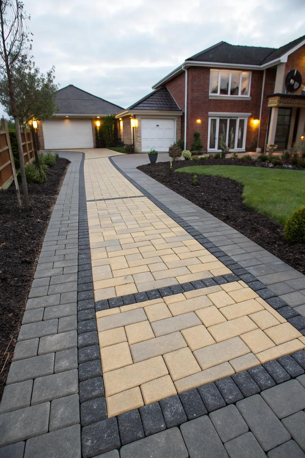 A built-in walkway adds style and functionality.