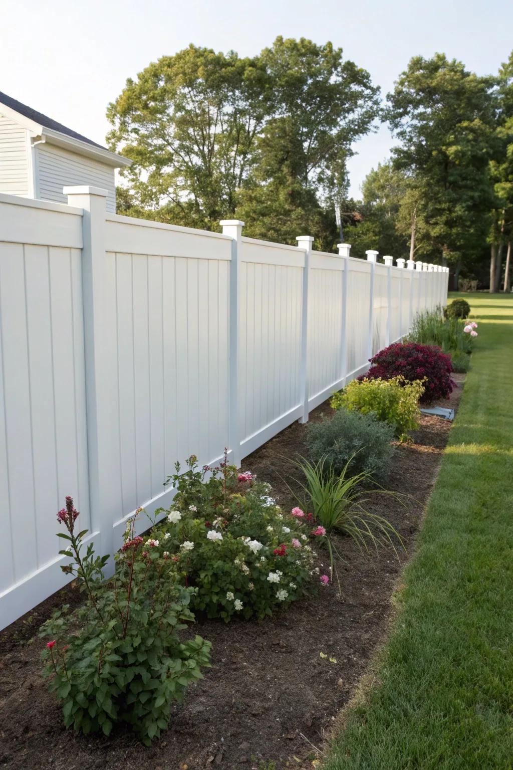 Vinyl fencing offers durability and low maintenance for busy households.