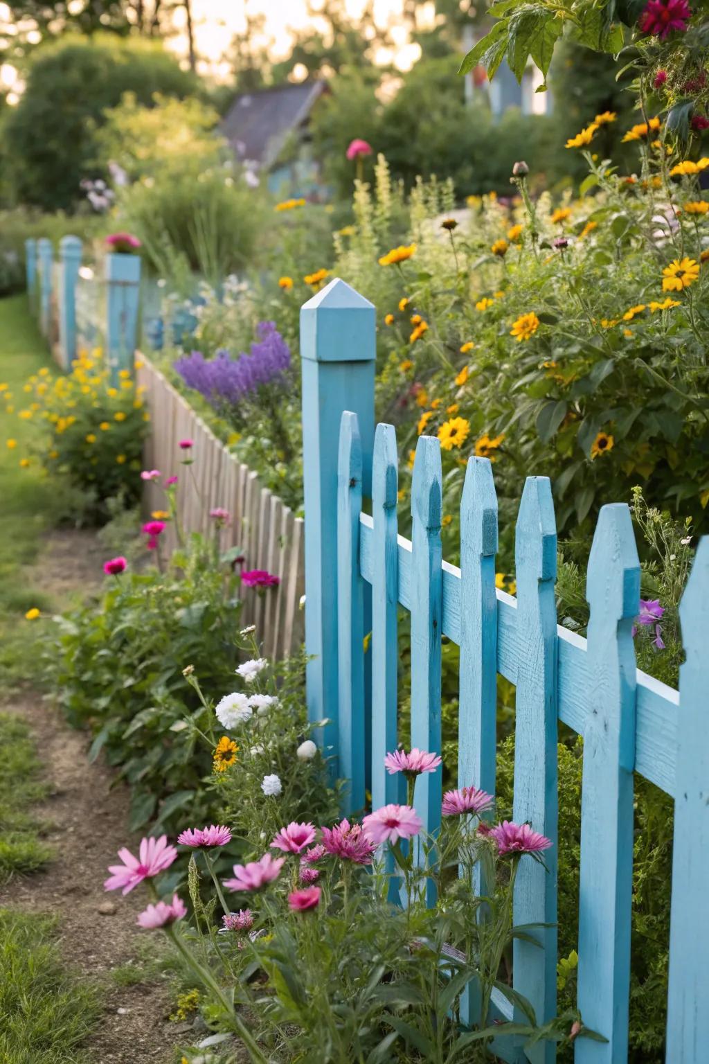 Bold colors can transform your picket fence into a standout feature.
