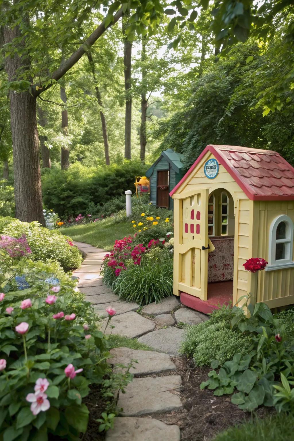 Custom signage adds a personal touch to any playhouse.