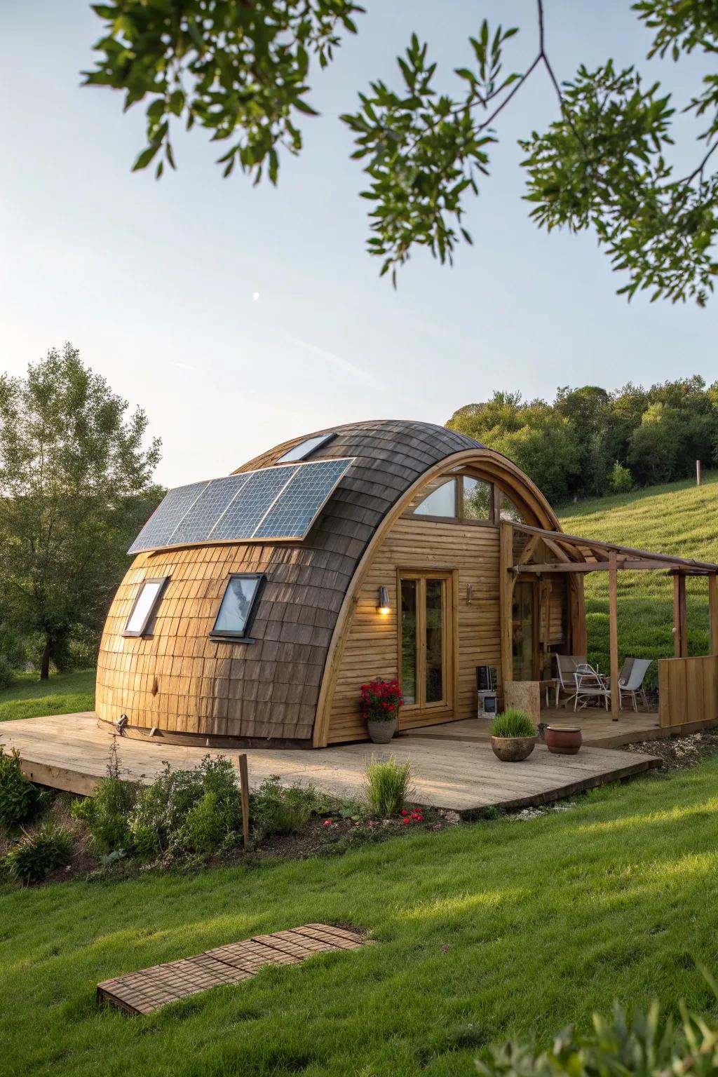 An eco-friendly pod designed with sustainability in mind.