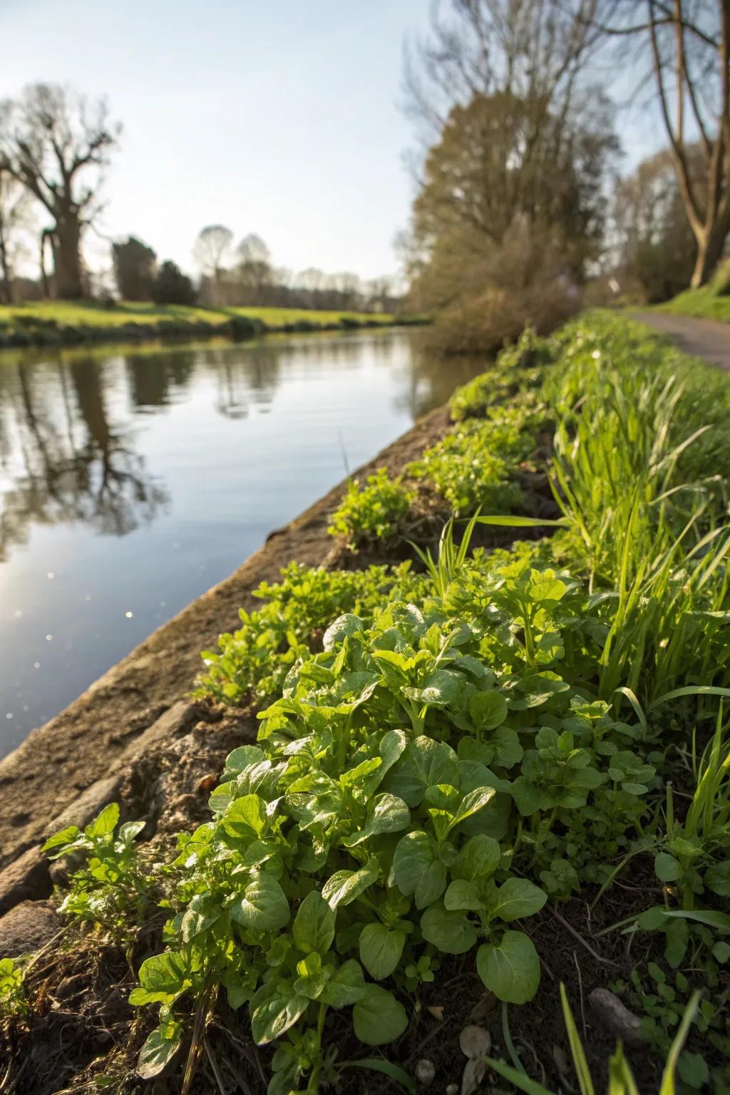 Edible plants offer a surprising and practical pond edge.