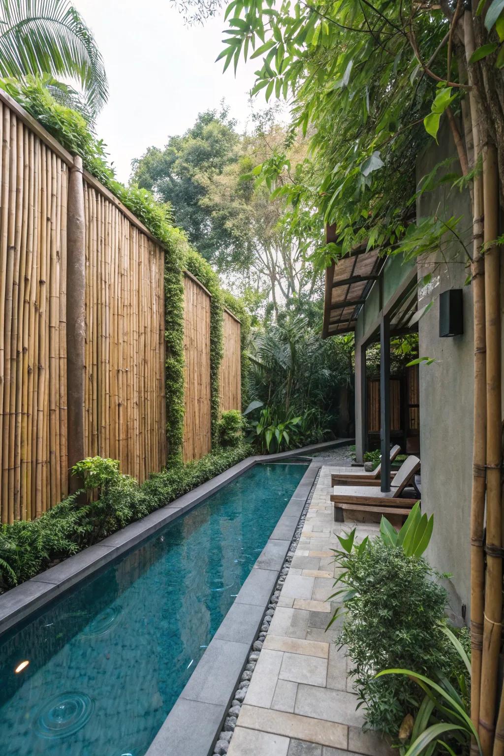 Privacy screens transform your pool into a secluded retreat.